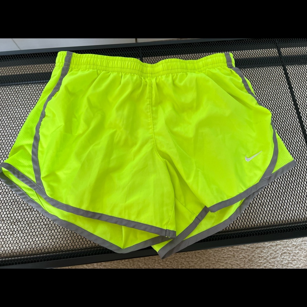 Neon yellow nike shorts